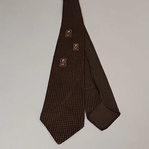 Vintage 50's Berkshire By Berkley Tie Narrow Art Deco Brown Mustard Retro